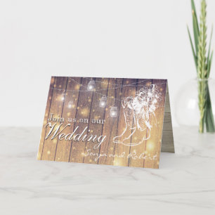 Invitation Wedding Invite - Mason jars and cowboy boots