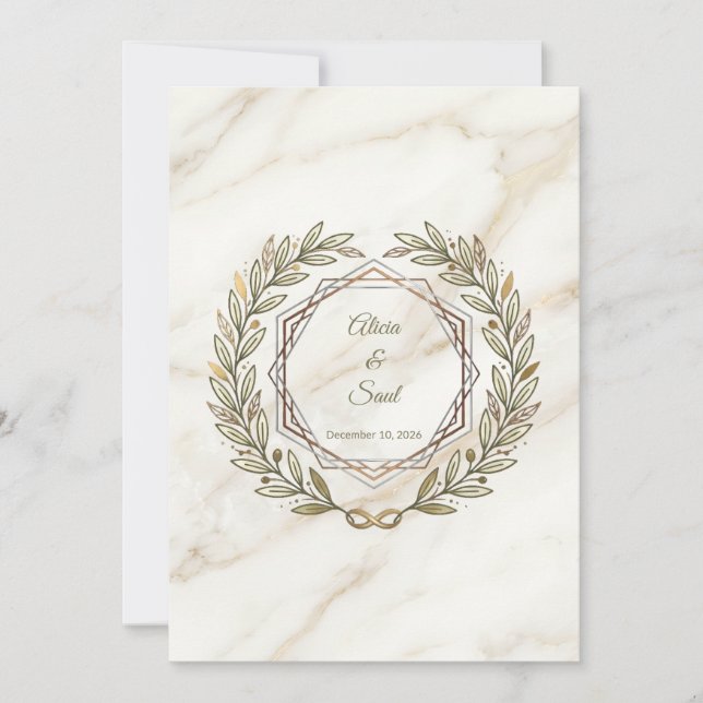 Invitation Wedding Marble and Laurel / Boda Mármol y Laurel (Devant)
