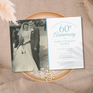 Invitation Wedding Photo 60th Anniversary Diamond Confetti