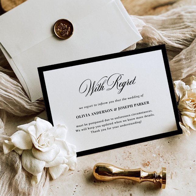 Invitation Wedding Postponement or Cancellation | With Regret (Créateur téléchargé)