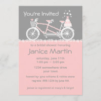 Invitation Wedding shower à bicyclette Tandem