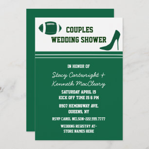 Invitation Wedding shower À Thème Du Football Vert