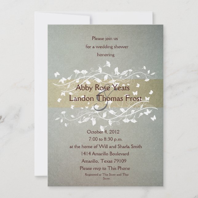 Invitation Wedding shower antique (Devant)