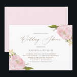 Invitation Wedding shower Aquarelle Pink Peonies<br><div class="desc">Famille Invitation et amis avec cette élégante invitation à la wedding shower à la floraison. Il présente des illustrations élégantes d'écriture et d'aquarelle de pivoines roses rousses, respiration de bébé, brindilles, feuillage. Cette invitation à la floraison rose vif est parfaite pour les mariages du printemps, de l'été et du jardin....</div>