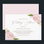 Invitation Wedding shower Aquarelle Pink Peonies<br><div class="desc">Famille Invitation et amis avec cette élégante invitation à la wedding shower à la floraison. Il présente des illustrations élégantes d'écriture et d'aquarelle de pivoines roses rousses, respiration de bébé, brindilles, feuillage. Cette invitation à la floraison rose vif est parfaite pour les mariages du printemps, de l'été et du jardin....</div>