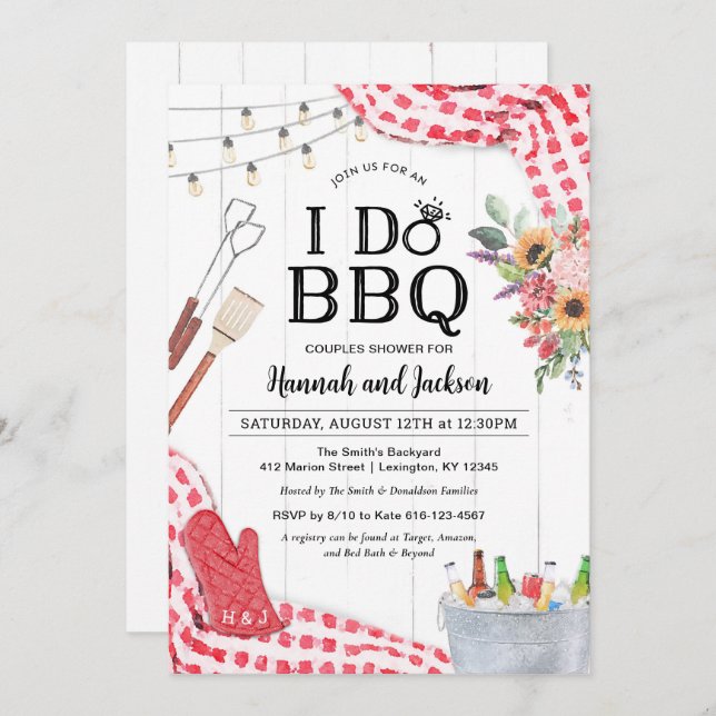 Invitation Wedding shower BBQ (Devant / Derrière)