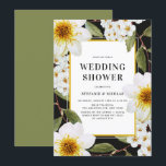 Invitation Wedding shower botanique White Dahlia et Spirea<br><div class="desc">Botanique White Dahlias et Spireas Wedding shower Invitation | Famille Invitation et amis à votre wedding shower avec cette invitation botanique. Il présente de belles illustrations de dahlias blanches et d'araignées avec verdure. Cette invitation à la wedding shower floraison est parfaite pour les mariages du printemps, de l'automne et du...</div>