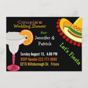 Invitation Wedding shower coloré de Fiesta Couple Mexicaine