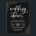Invitation Wedding shower Confetti Parties scintillant d'or n<br><div class="desc">L'élégante invitation à la wedding shower comprend un arrosage de confettis de parties scintillant en faux or et une police de calligraphie moderne. Parfait pour une douche d'couple. Customisez la couleur arrière - plan.</div>