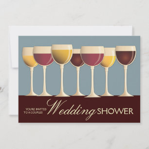 Invitation Wedding shower Couples de sélection Wineglass