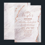 Invitation Wedding shower d'Agate Or Blanc et Rose<br><div class="desc">Blanc & Rose Gold Agate Marbre Foil Gilded Geode Design,  avec polices Moderne et Script. Invitations branchées et chic Couple's Shower! ~ Regardez ma boutique pour voir l'ensemble de la suite mariage pour ce design!</div>