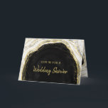 Invitation Wedding shower de Black White & Gold Geode Couple<br><div class="desc">Marbre d'Agate de Black White & Gold, avec des accents de feuille d'or brillant, et police de script moderne tendance brossé. Onyx Black, Dark Grey et white stone look, est luxueux et moderne pour votre mariage - Mariage personnalisé Couple's Shower Invitations! ~ Regardez ma boutique pour voir l'ensemble de la...</div>