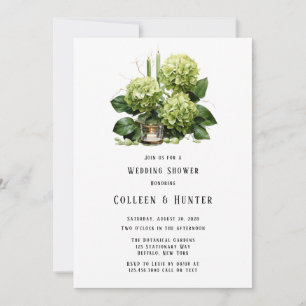 Invitation Wedding shower de bougie florale d'Hydrangea verte