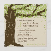 Invitation Wedding shower de chêne