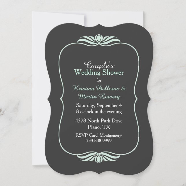 Invitation Wedding shower de Chic Grey Couple (Devant)