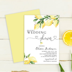 Invitation Wedding shower de citron aquarelle