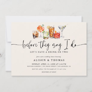 Invitation Wedding shower de cocktails classique   Partie d'e