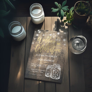 Invitation Wedding shower de cordes de pot en bois rustique M