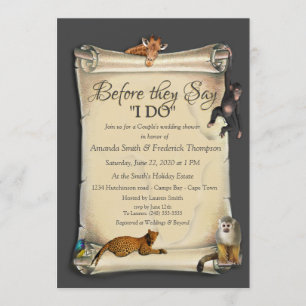 Invitation Wedding shower de coucher de soleil Safari africai