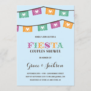 Invitation Wedding shower de couples de la fiesta  