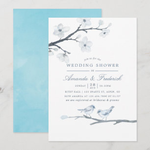 Invitation Wedding shower de fleurs de cerisier bl