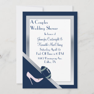 Invitation Wedding shower de football bleu de la M