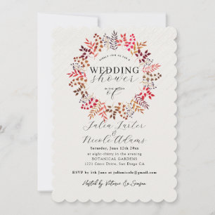 Invitation Wedding shower de gerbe de feuille d'eucalyptus bo