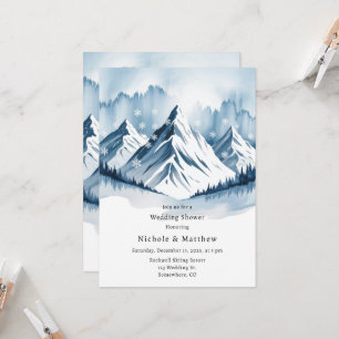 Invitation Wedding shower de la couronne de pin neigeux d'hiv