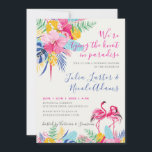 Invitation Wedding shower de la forêt sauvage tropicale rose<br><div class="desc">Découvrez une élégance intemporelle et des designs enchanteurs dans notre collection de faire-part de mariage exquise. Chaque carte est un chef-d'oeuvre,  magnifiquement conçu pour capturer l'essence de votre journée spéciale.</div>