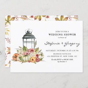 Invitation Wedding shower de la lanterne d'automne rustique