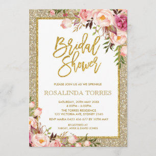 Invitation Wedding shower de la mariée Rose Gold a