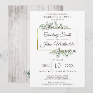 Invitation Wedding shower de poupée de coton du sud du bois r