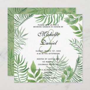 Invitation Wedding shower de remplissage aquarelle