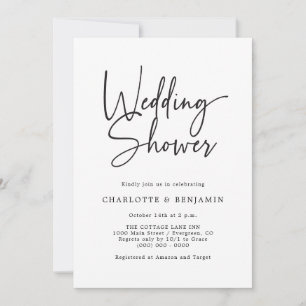 Invitation Wedding shower de script simple