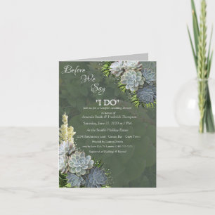 Invitation Wedding shower de teintes succulentes de blues pâl