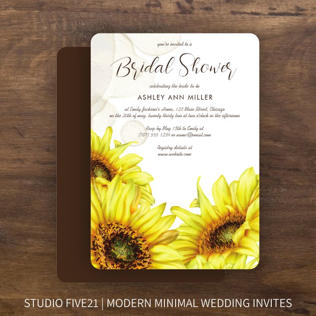 Invitation Wedding shower de tournesol écossais (Créateur téléchargé)