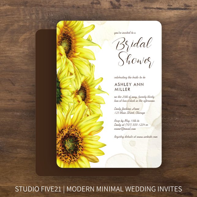 Invitation Wedding shower de tournesol écossais (Créateur téléchargé)