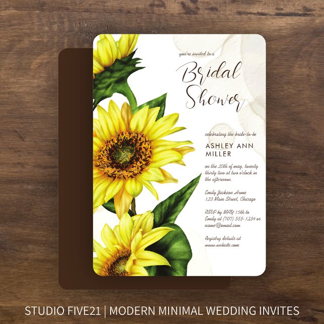 Invitation Wedding shower de tournesol écossais (Créateur téléchargé)