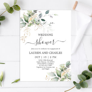 Invitation Wedding shower de verdure