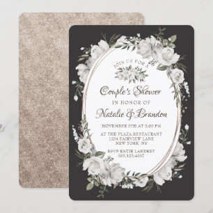 Invitation Wedding shower de vintage Cerish Oval Frame Couple