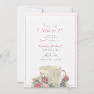 Invitation wedding shower d'enseignement vintage ou rose fian