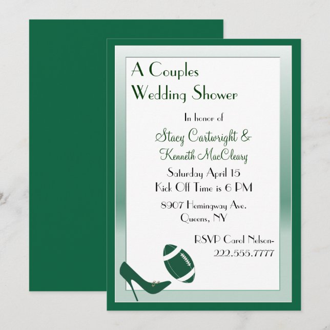 Invitation Wedding shower des couples à thème de f (Devant / Derrière)