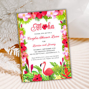 Invitation Wedding shower des couples Aloha Luau Tropical