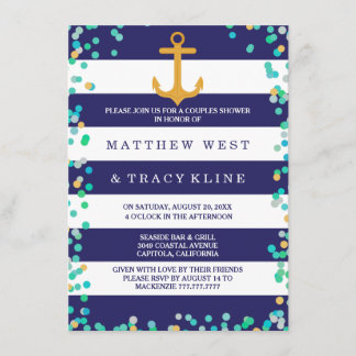 Invitation Wedding shower des couples de branches et de point