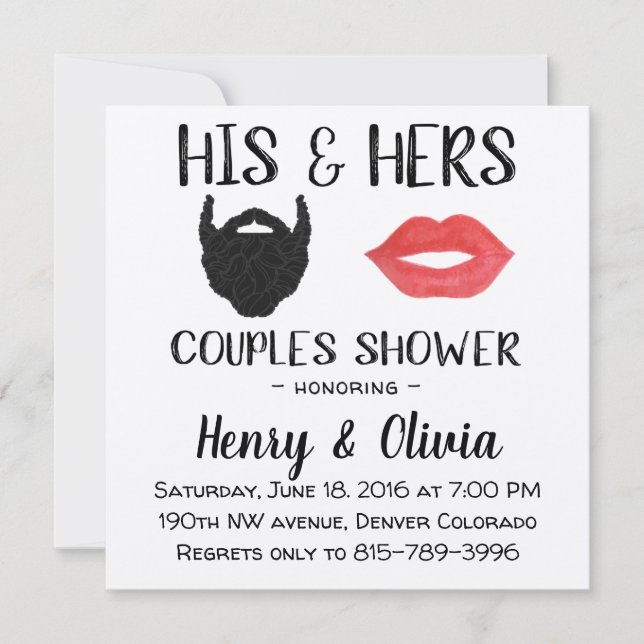 Invitation Wedding shower des Couples de la barbe  (Devant)
