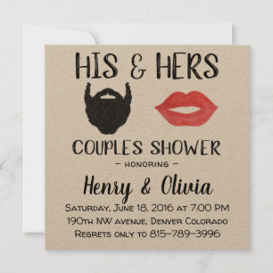 Invitation Wedding shower des Couples de la barbe 