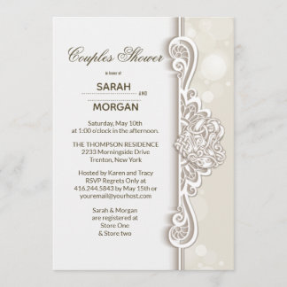 Invitation Wedding shower des couples en dentelle irlandaise