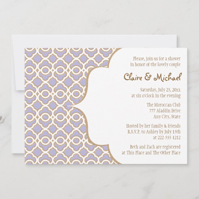 Invitation Wedding shower des couples marocains en violet cla (Devant)