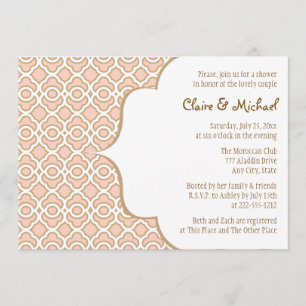 Invitation Wedding shower des Couples marocains Gold de PInk