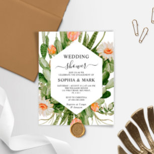 Invitation Wedding shower des fleurs de cactus bud